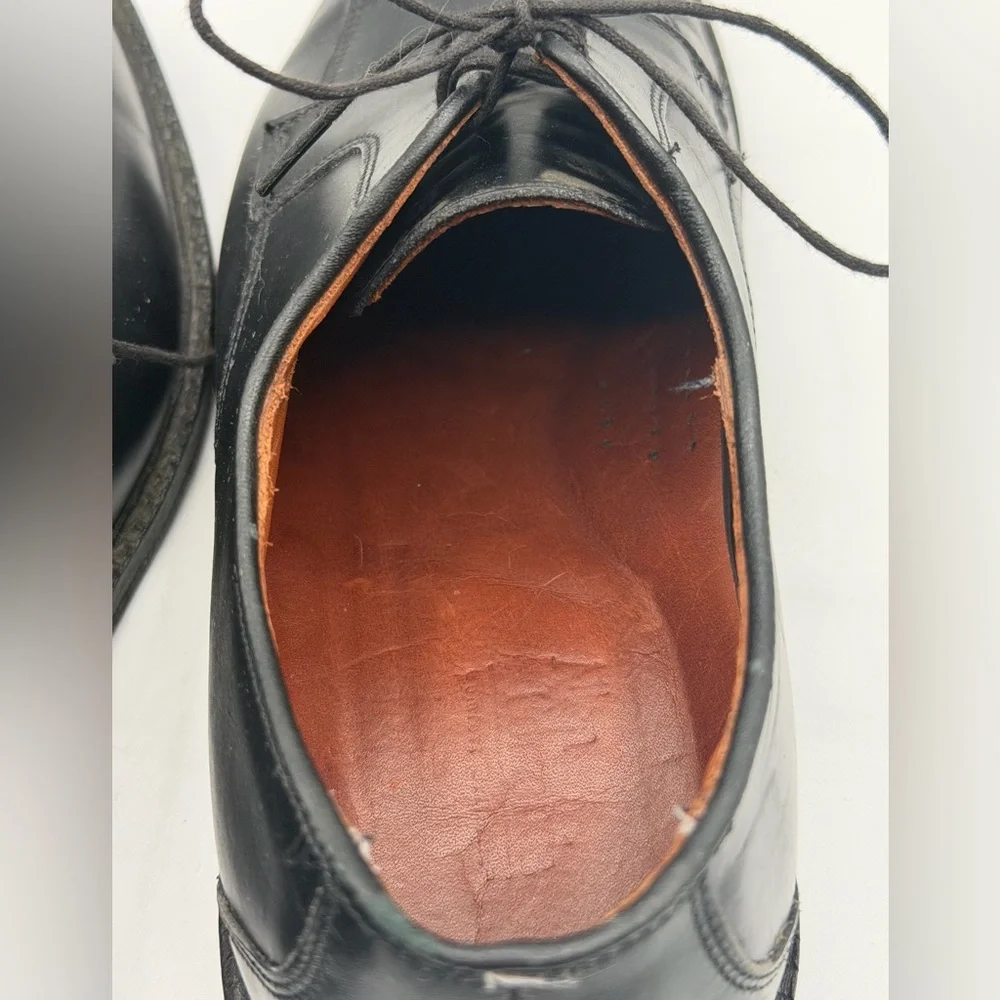 Allen Edmonds Black Ashton Leather Split Toe Rubber Sole Derby Men's Size 11.5
